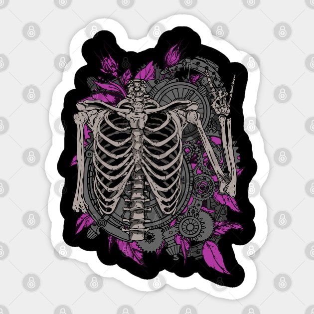 Metal Skeleton Sticker by DeathAnarchy